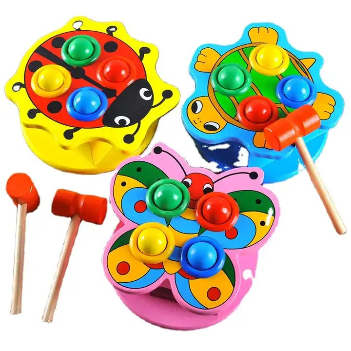 Wooden Pounding Animal Hammering Ball Set Random Design - 096 - Default Title - Odeez | Educational Toys Pakistan 
