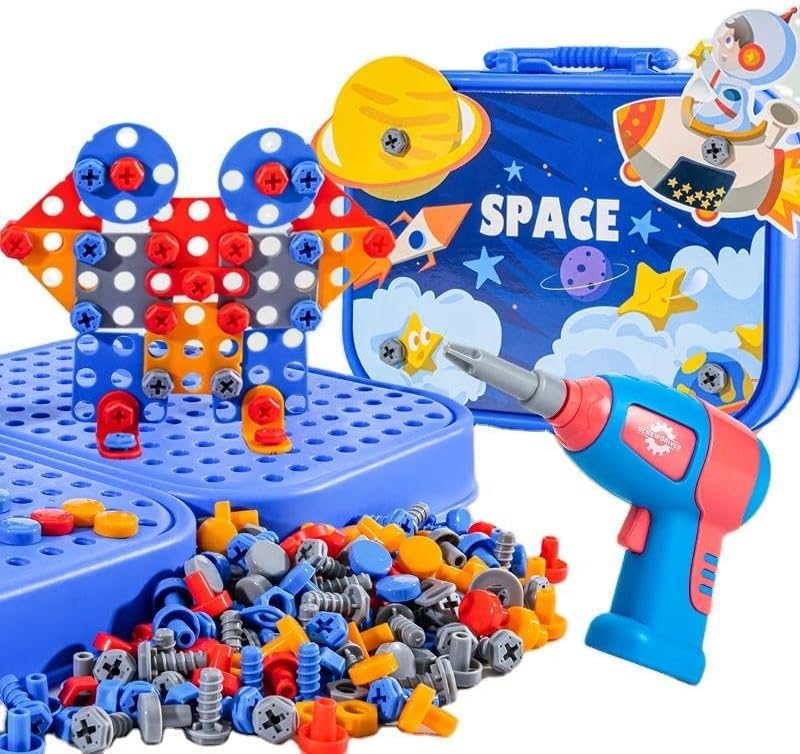 DIY Space 5in1 3D Electric Drill Screw Creative Kit - 59A - Default Title - Odeez | Educational Toys Pakistan 