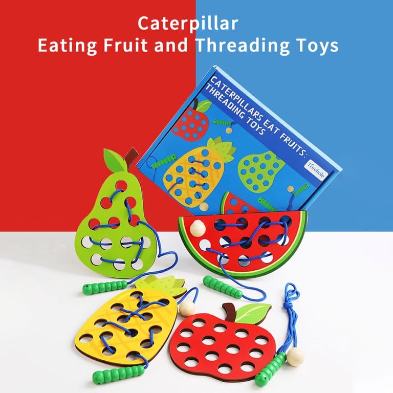 4 in 1 Wooden Fruits Threading Kit - 242 - Default Title - Odeez | Educational Toys Pakistan 