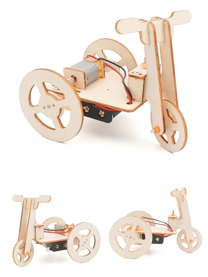 DIY STEM Electric Bicycle Wooden Experiment Kit - 567 - Default Title - Odeez | Educational Toys Pakistan 