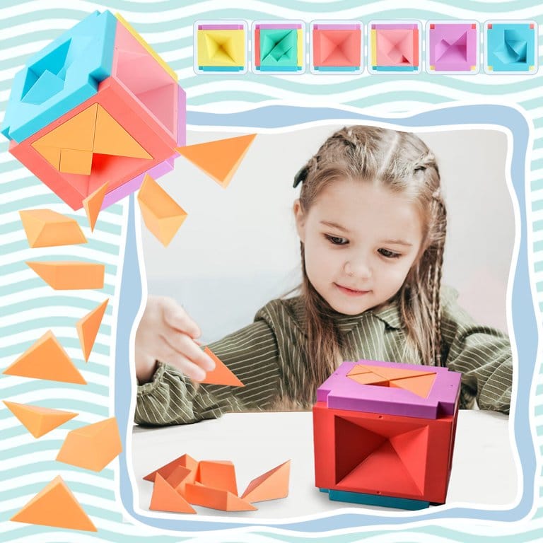 3D IQ Tangram 6 Sided Puzzle - 166 - Default Title - Odeez | Educational Toys Pakistan 