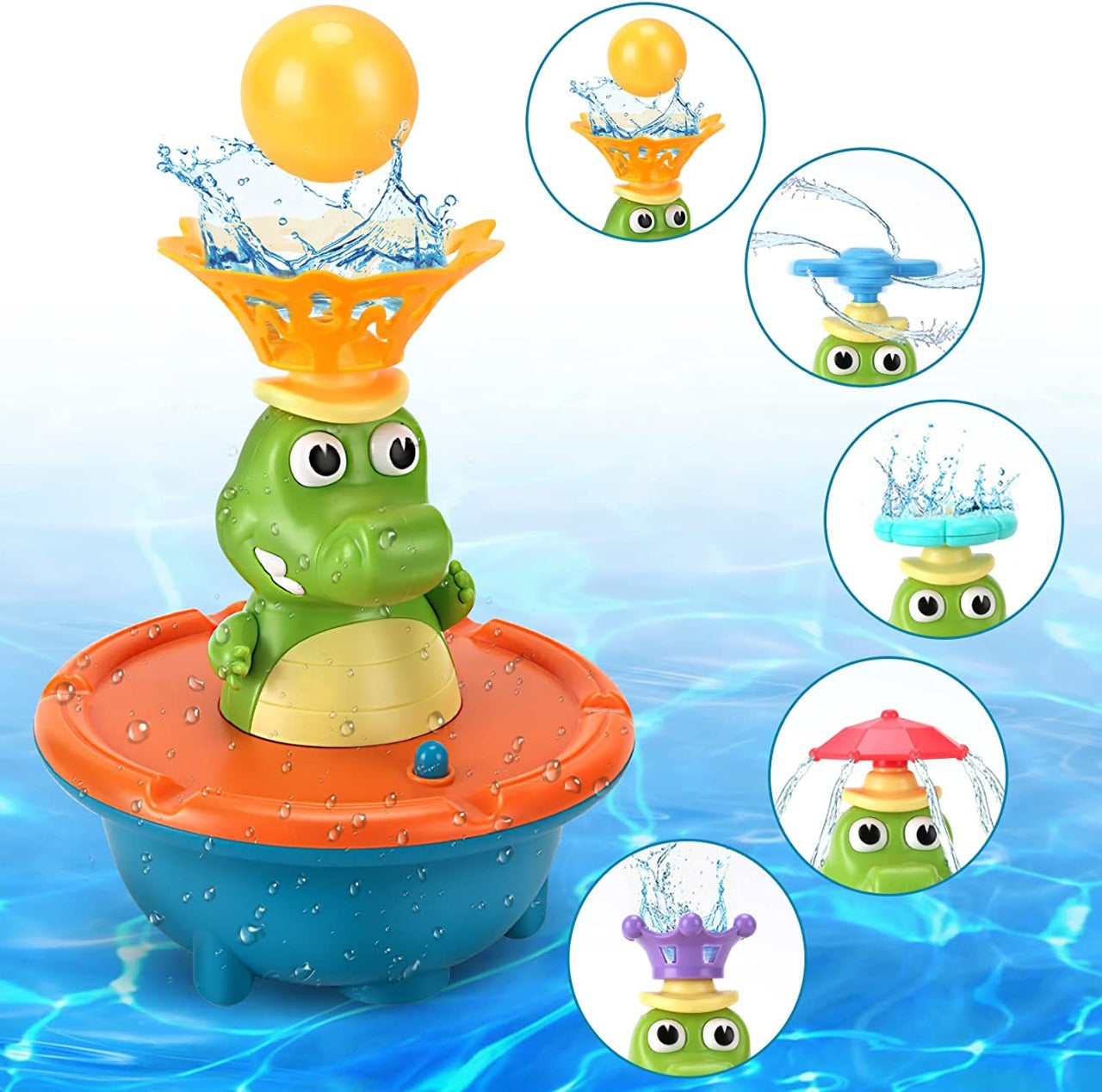 Fountain Happy Crocodile Baby Bath Toy - 011 - Default Title - Odeez | Educational Toys Pakistan 