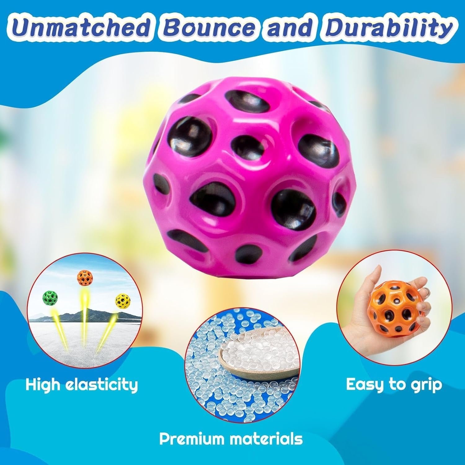 High Bounce Moon Anti Stress Ball Small - 679 - Default Title - Odeez | Educational Toys Pakistan 