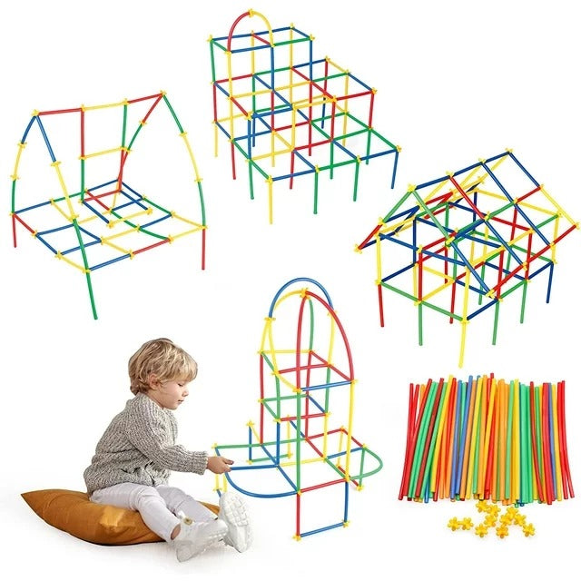 Straw Constructor STEM Building Blocks - 110 pieces - Default Title - Odeez | Educational Toys Pakistan 