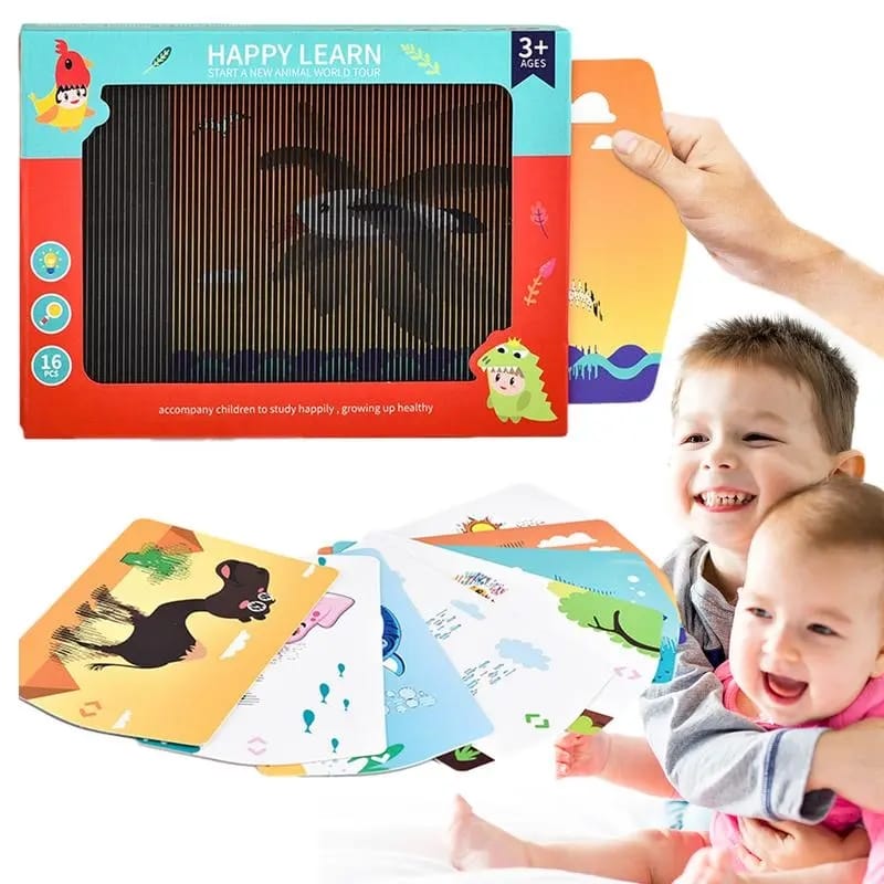 3D Magic Screen Animals Learning Flashcards - 16 Cards - Default Title - Odeez | Educational Toys Pakistan 
