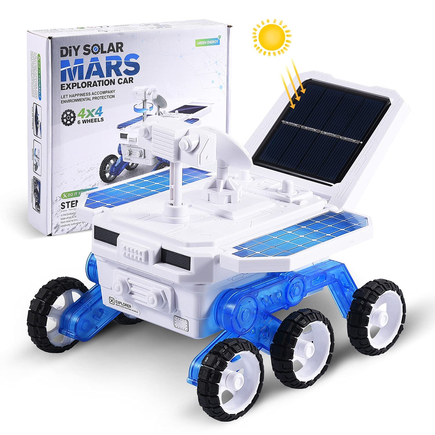 STEM DIY Solar Mars Exploration Car 4x4 - 6 Wheels - Default Title - Odeez | Educational Toys Pakistan 