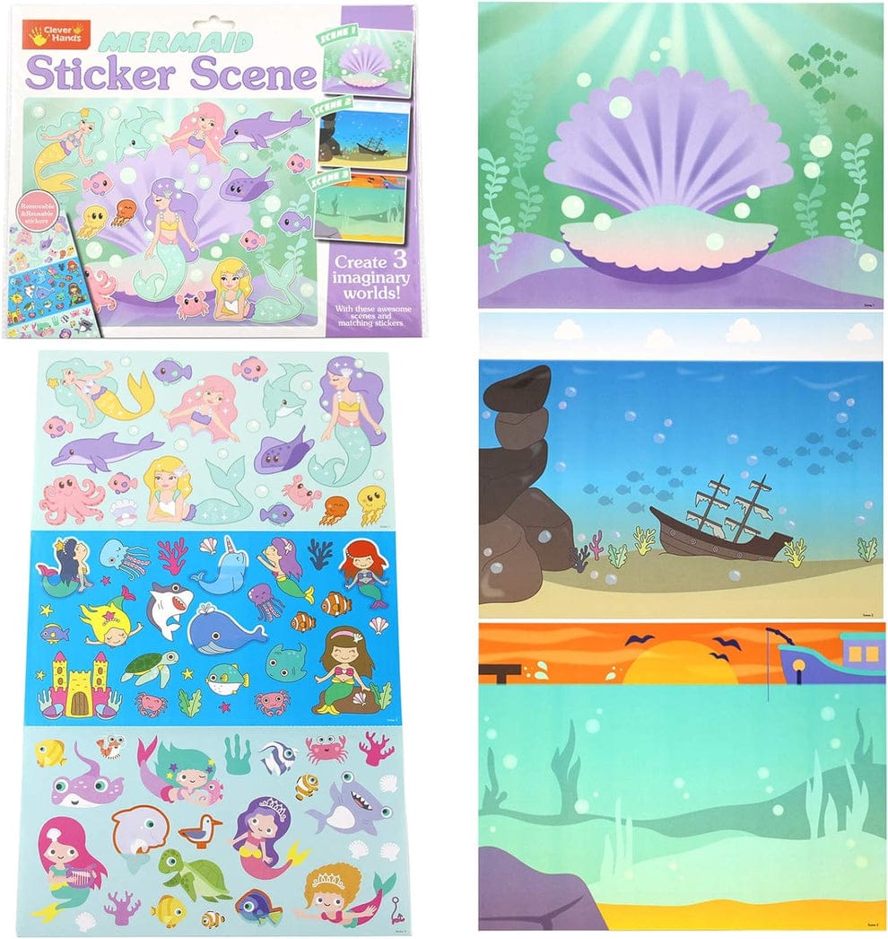 DIY 3in1 Reusable Sticker Art Scenes - Mermaid - Default Title - Odeez | Educational Toys Pakistan 