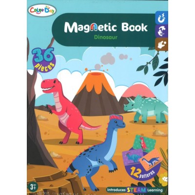 Color Day Magnetic Book Dinosaur - 36 Pieces - Default Title - Odeez | Educational Toys Pakistan 