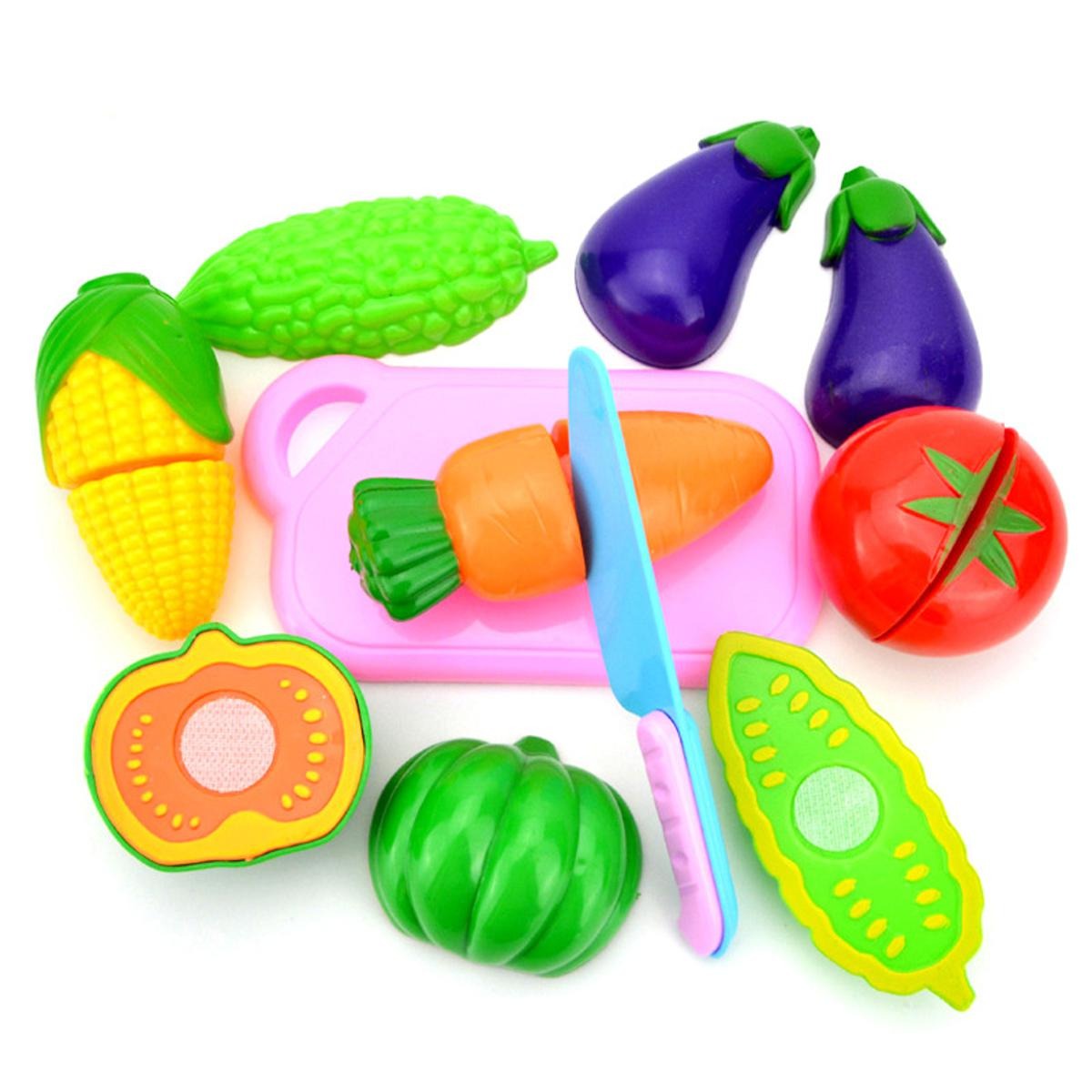 Vegetable Cutting Play Set with Knife Board - 6 Pieces - Default Title - Odeez | Educational Toys Pakistan 