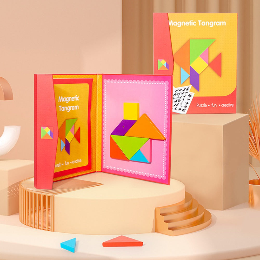 Wooden Tangram Magnetic Puzzle Pattern Book - 542 - Default Title - Odeez | Educational Toys Pakistan 