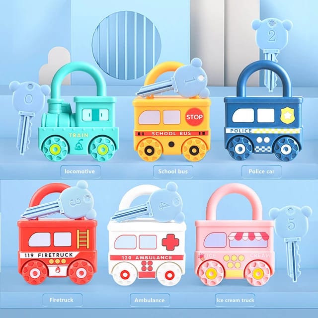 Number Recognition Matching Lock and Key Train Set - 6 pieces - Default Title - Odeez | Educational Toys Pakistan 