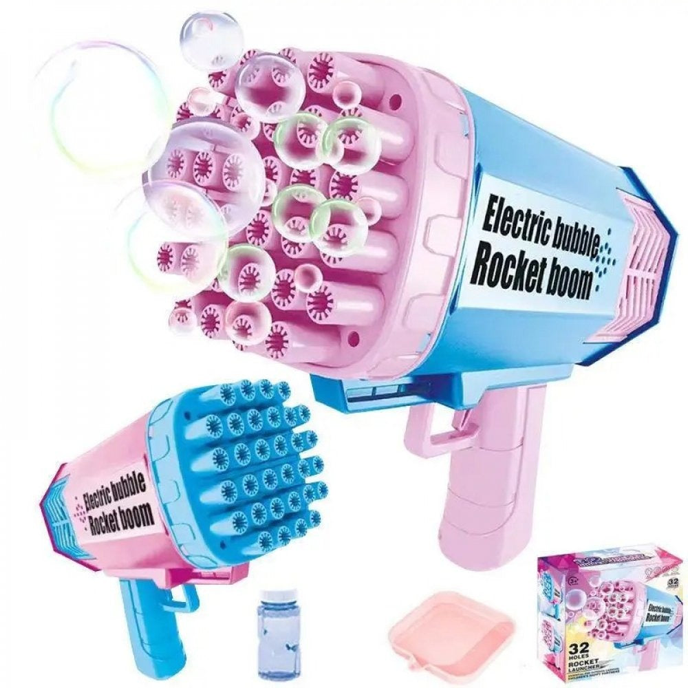 Bubble Rechargeable Machine Blaster Gun with Lights - 32 Holes - Default Title - Odeez | Educational Toys Pakistan 