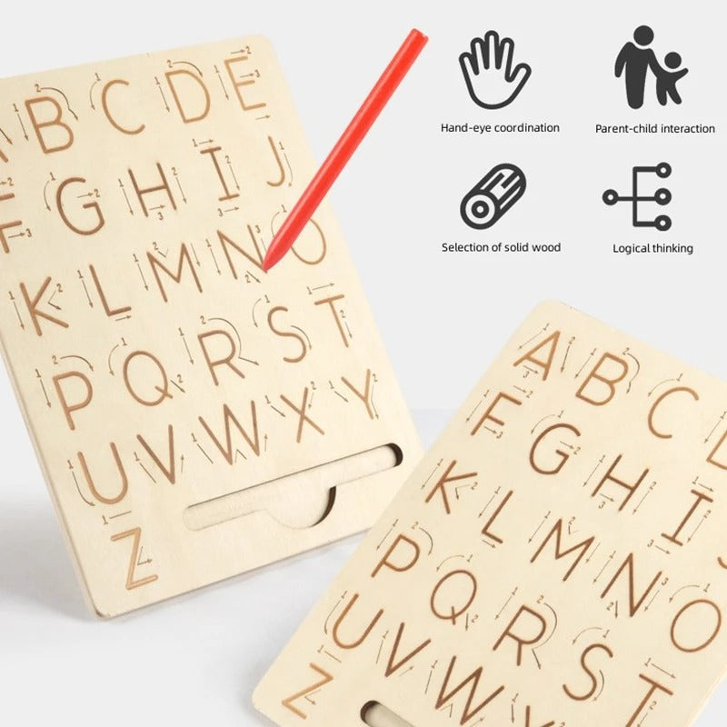 Montessori Double-Sided Alphabet Tracing Board - 324 - Default Title - Odeez | Educational Toys Pakistan 