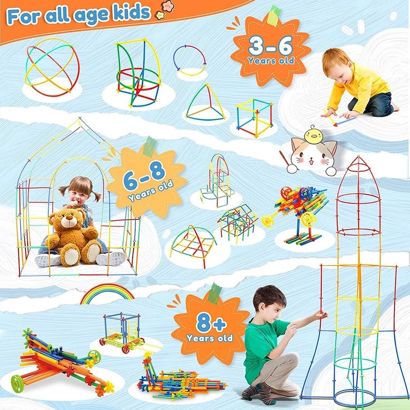 Straw Constructor STEM Building Blocks - 110 pieces - Default Title - Odeez | Educational Toys Pakistan 