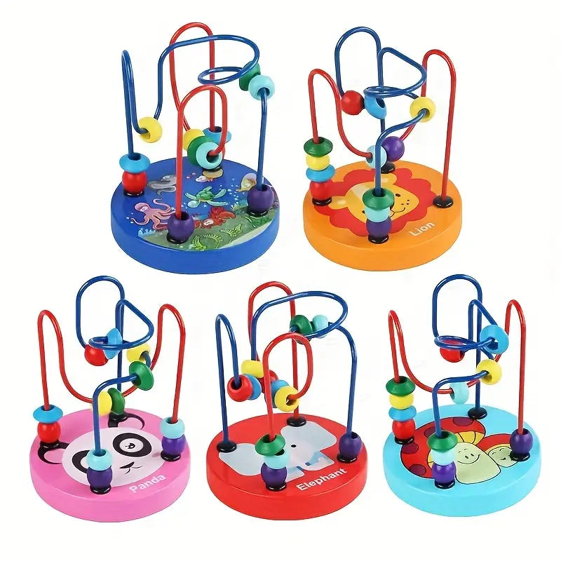Cartoon Wooden Bead Maze Educational Activity Toy