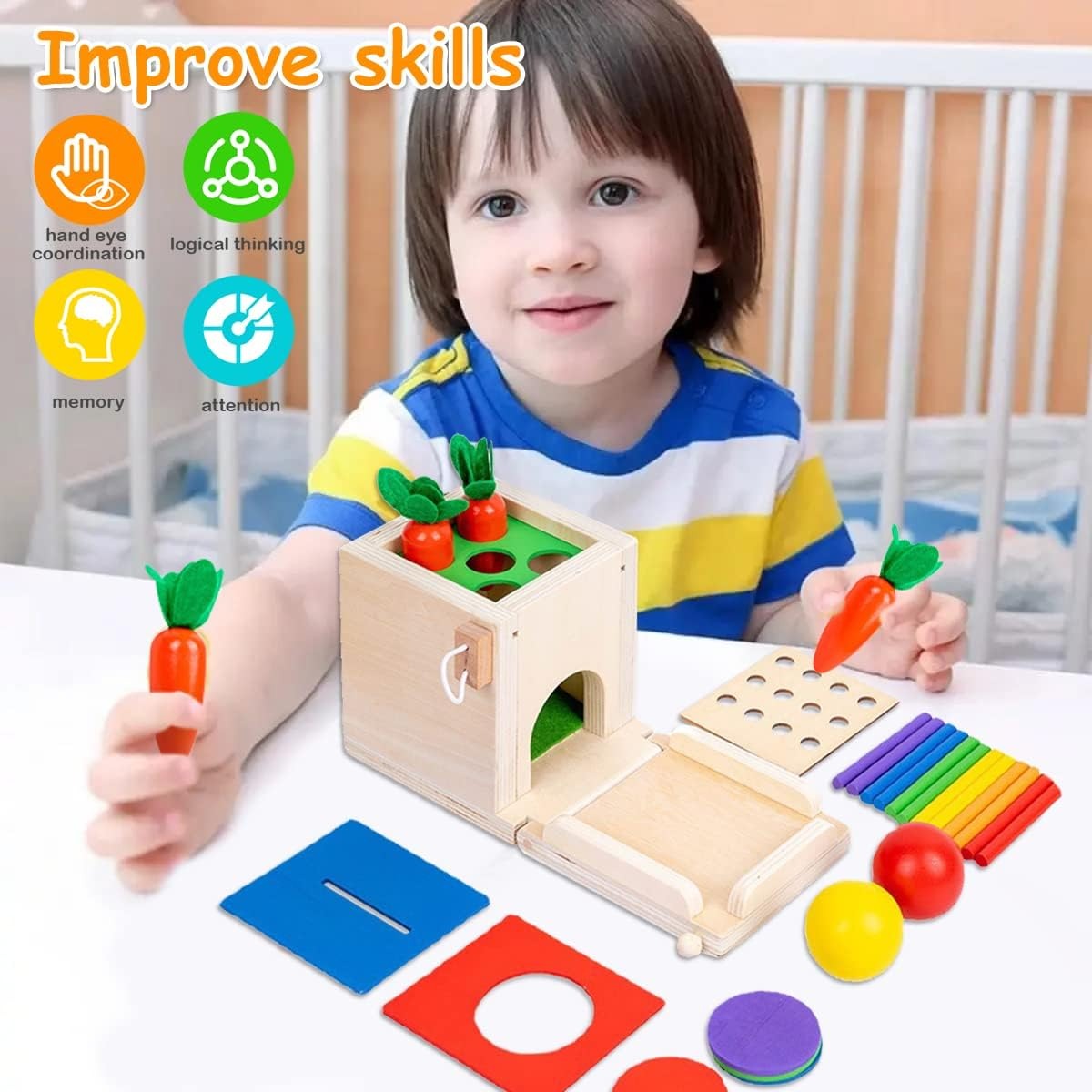 6in1 Montessori Early Education Intelligence Multi-functional Box - Default Title - Odeez | Educational Toys Pakistan 