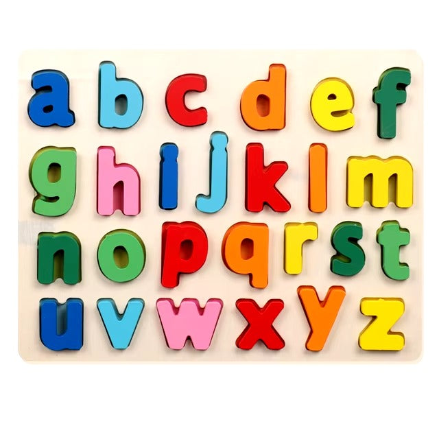 3d Wooden Board - Lowercase Alphabet