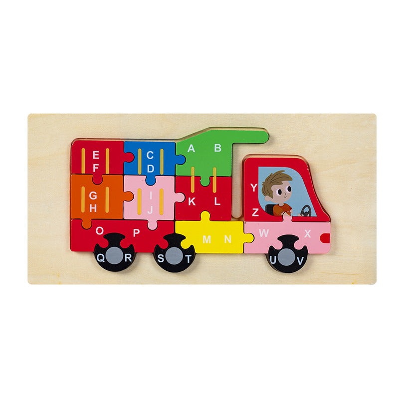 Wooden Alphabet Learning Jigsaw Puzzle Random Character - 191 - Default Title - Odeez | Educational Toys Pakistan 