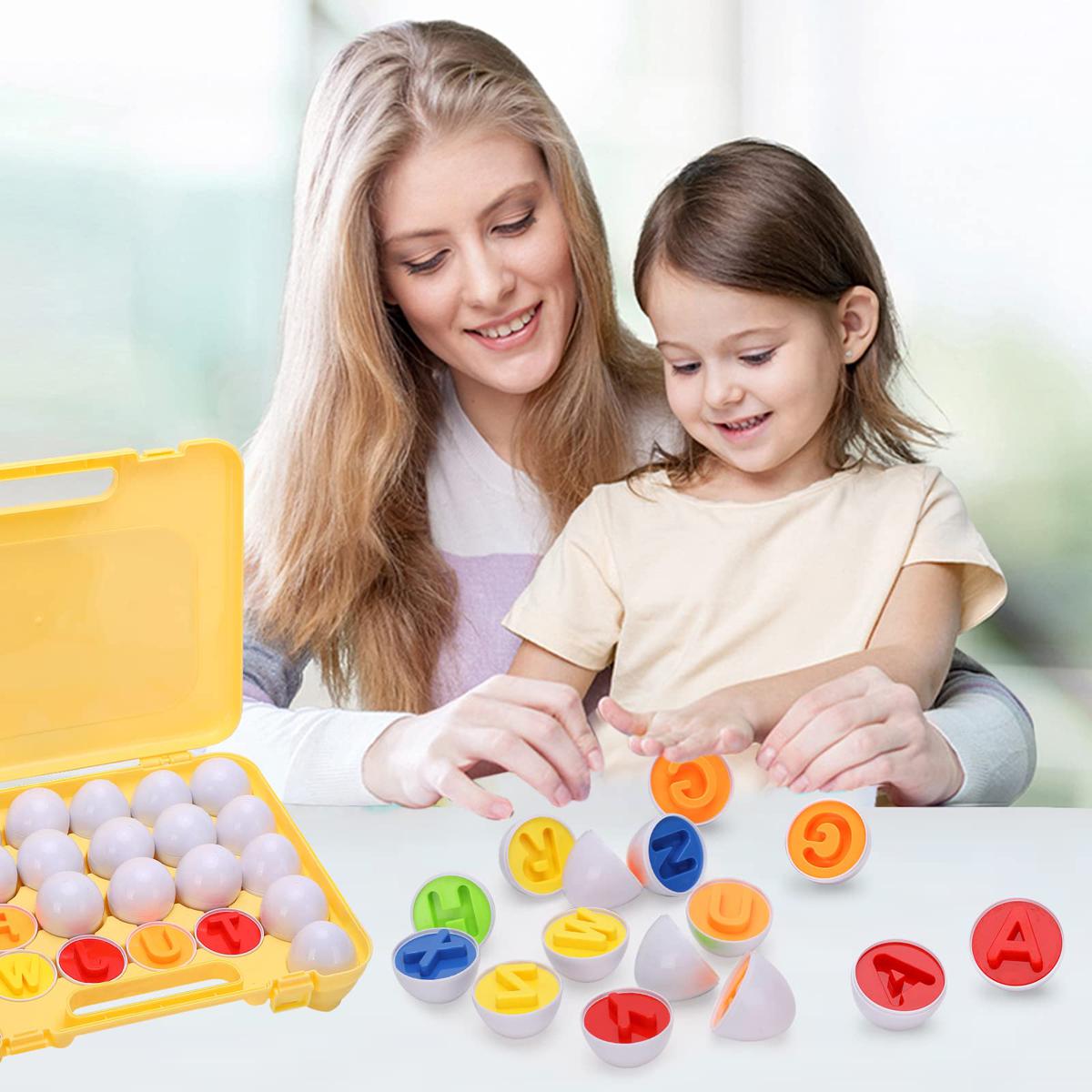 Matching Eggs Color Recognition and Alphabet 26 Pieces
