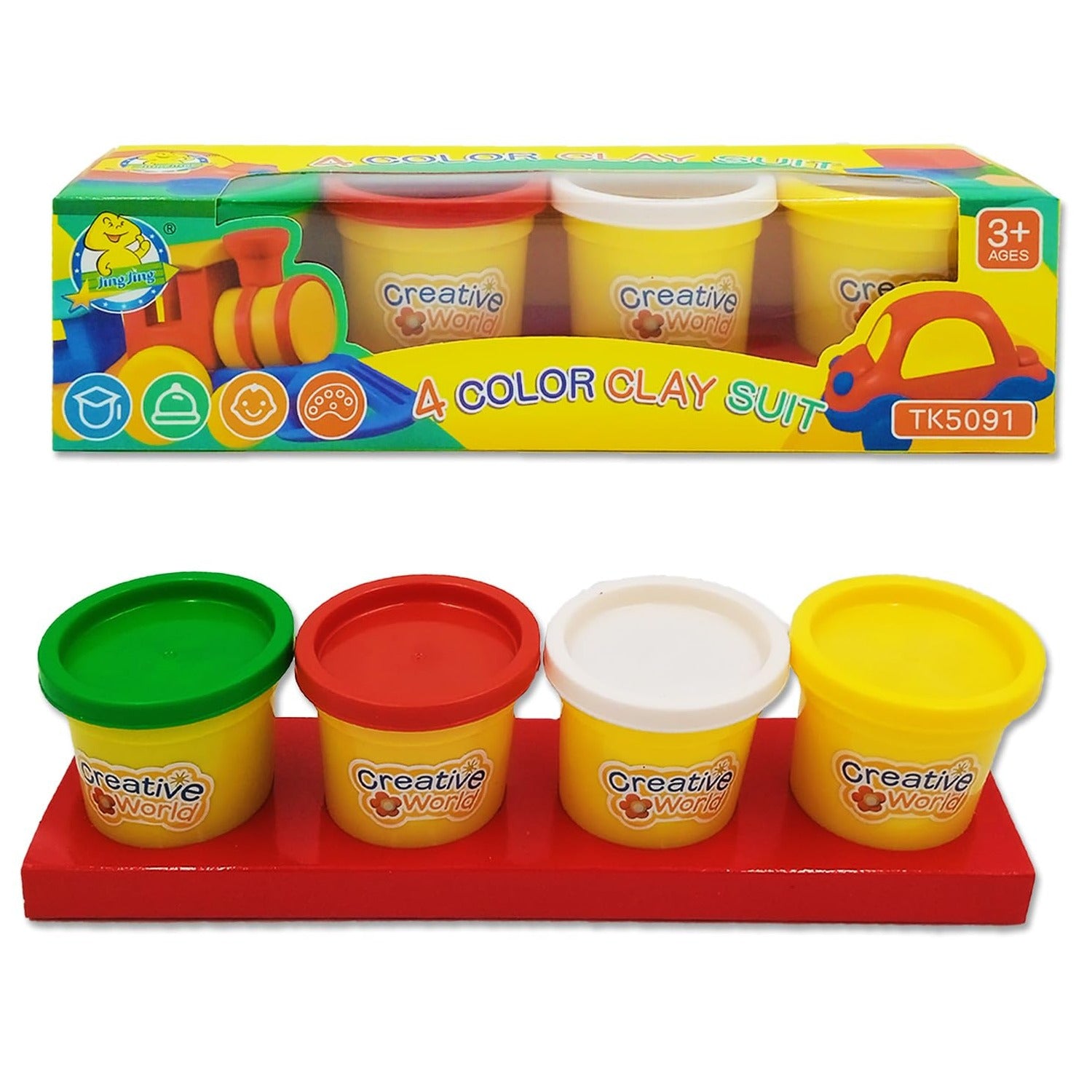 Creative World Color Play Clay 4 Buckets Large - 091