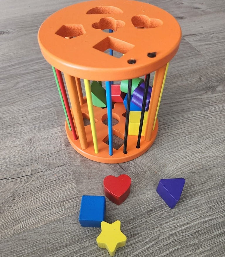 Geometry Shape Sorting Wooden Cylinder Box 10 Shapes - 412