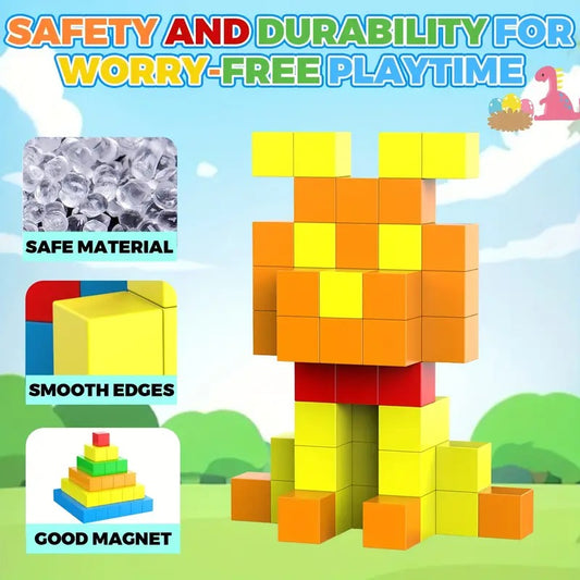 Colorful Magnetic Cube Learning Blocks Set - 610