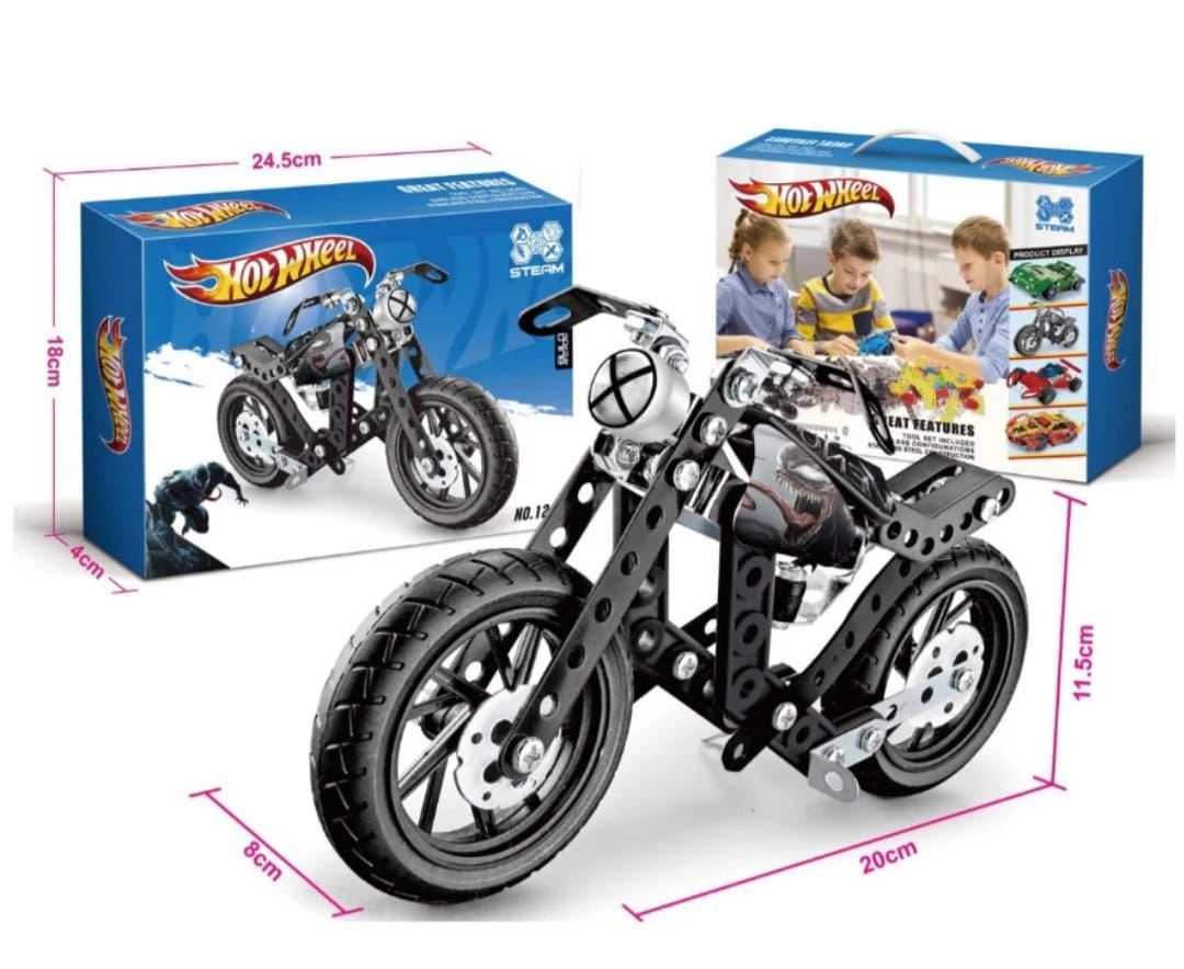 Build and Play Steel Racing Car Construction 117 pieces - 245 - Default Title - Odeez | Educational Toys Pakistan 