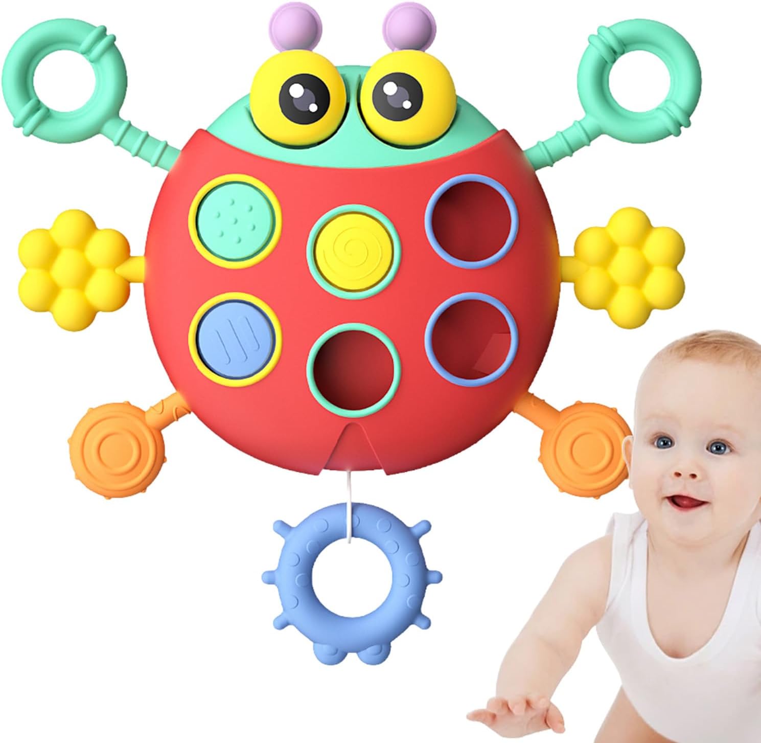 Buy Cute Colorful Ladybug String Pull Sensory Rattle - 368 at Best ...