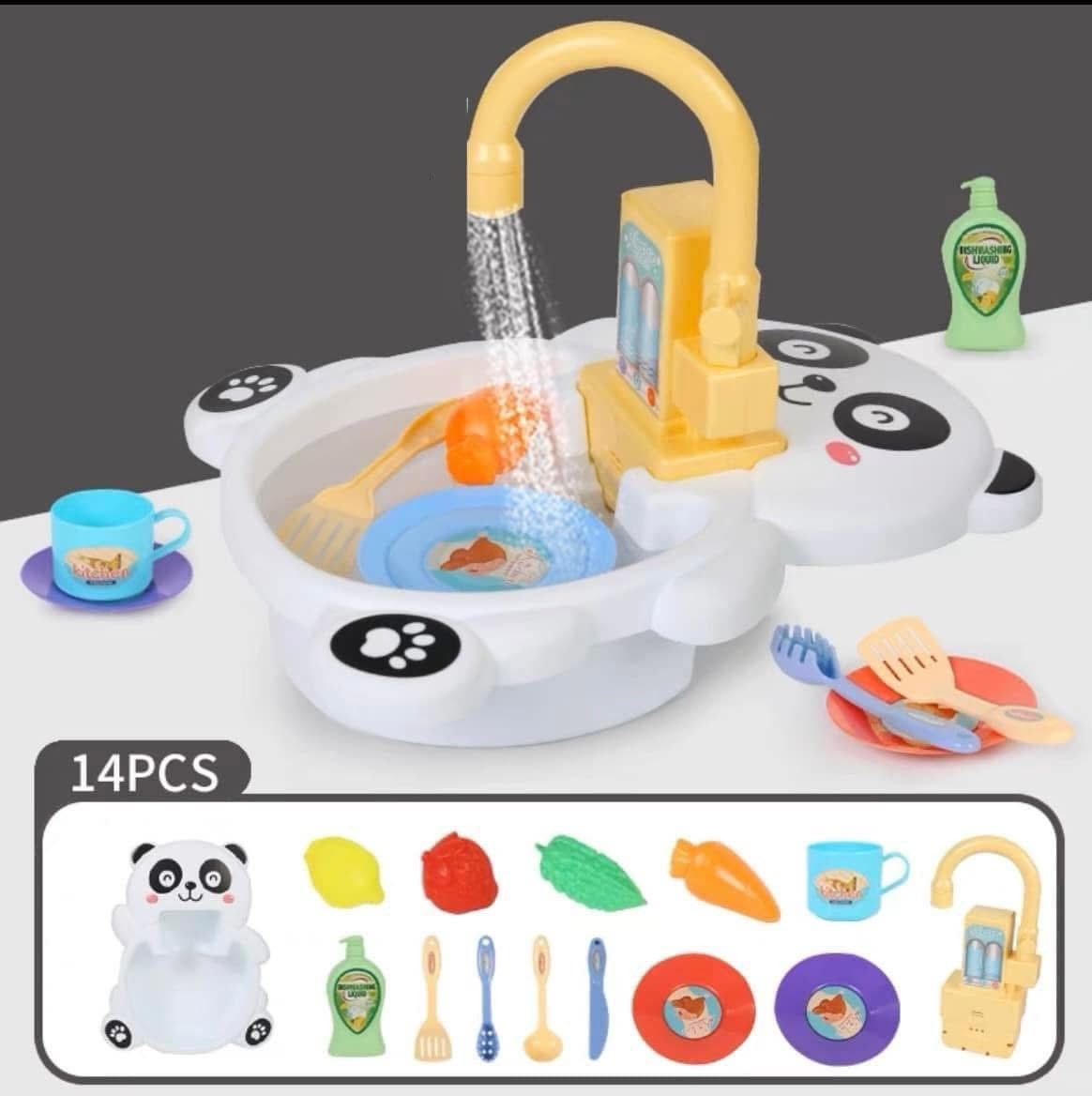 Panda Electric Kitchen Sink Circulating Water Pretend Play - 195