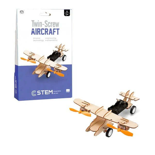 DIY Twin-Screw Air Craft Assembly Model Scientific Experiment - 048
