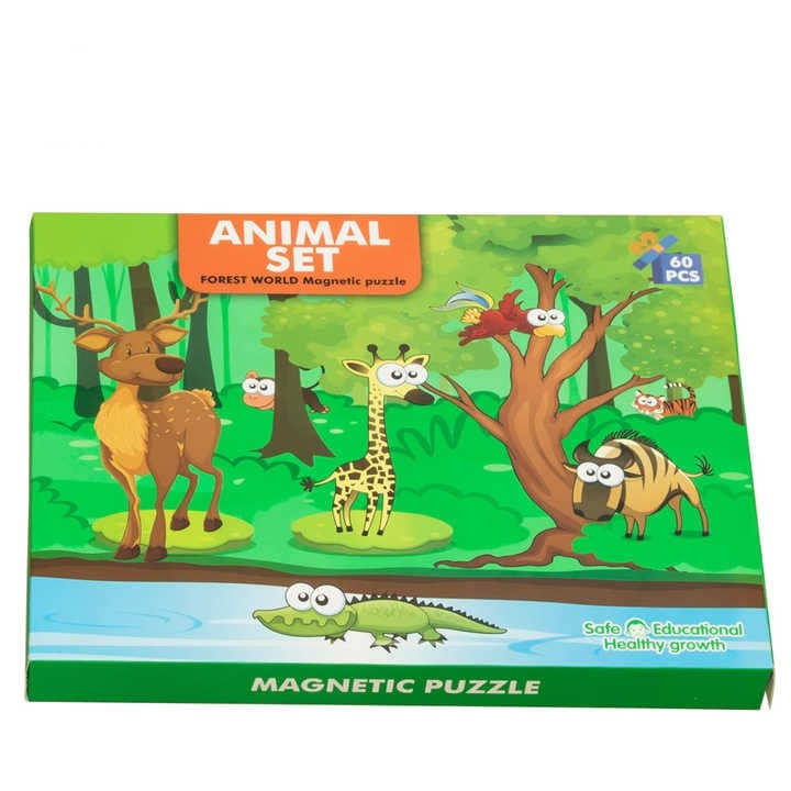 Magnetic Board Briefcase Puzzle with Marker 60 pcs - Forest World