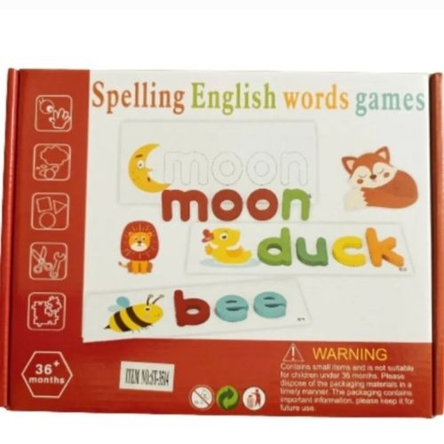 Wooden Spelling English Word Game White Box - 842 - Default Title - Odeez | Educational Toys Pakistan 