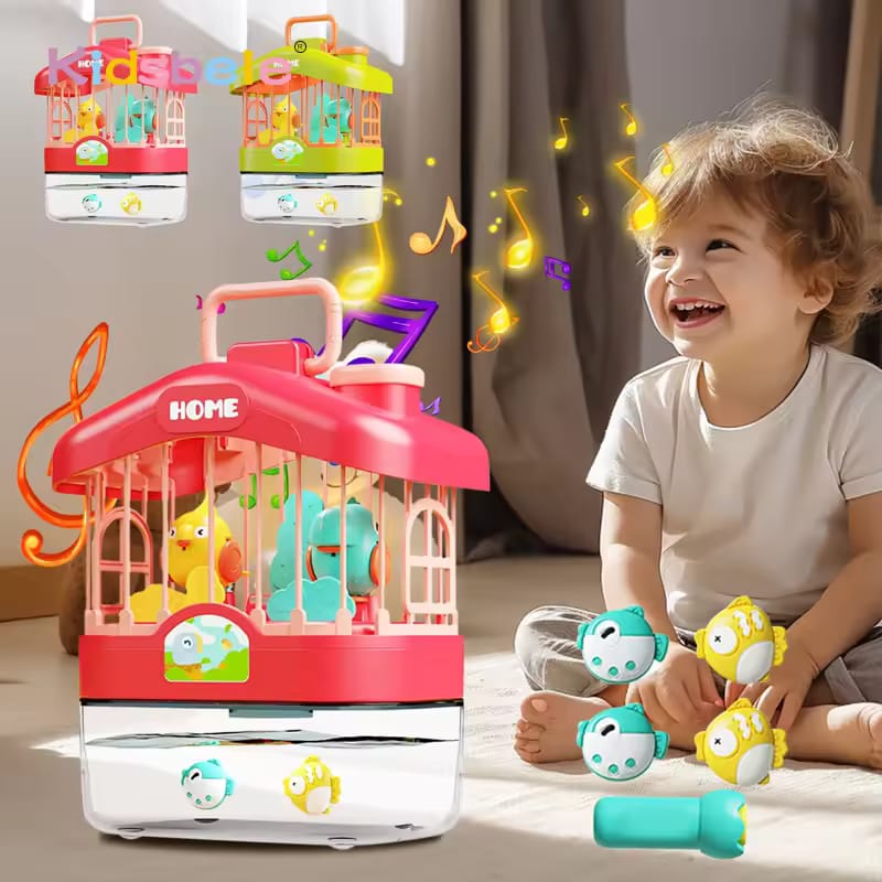 2in1 Fun Talking Bird Cage and Magnetic Fish - 227