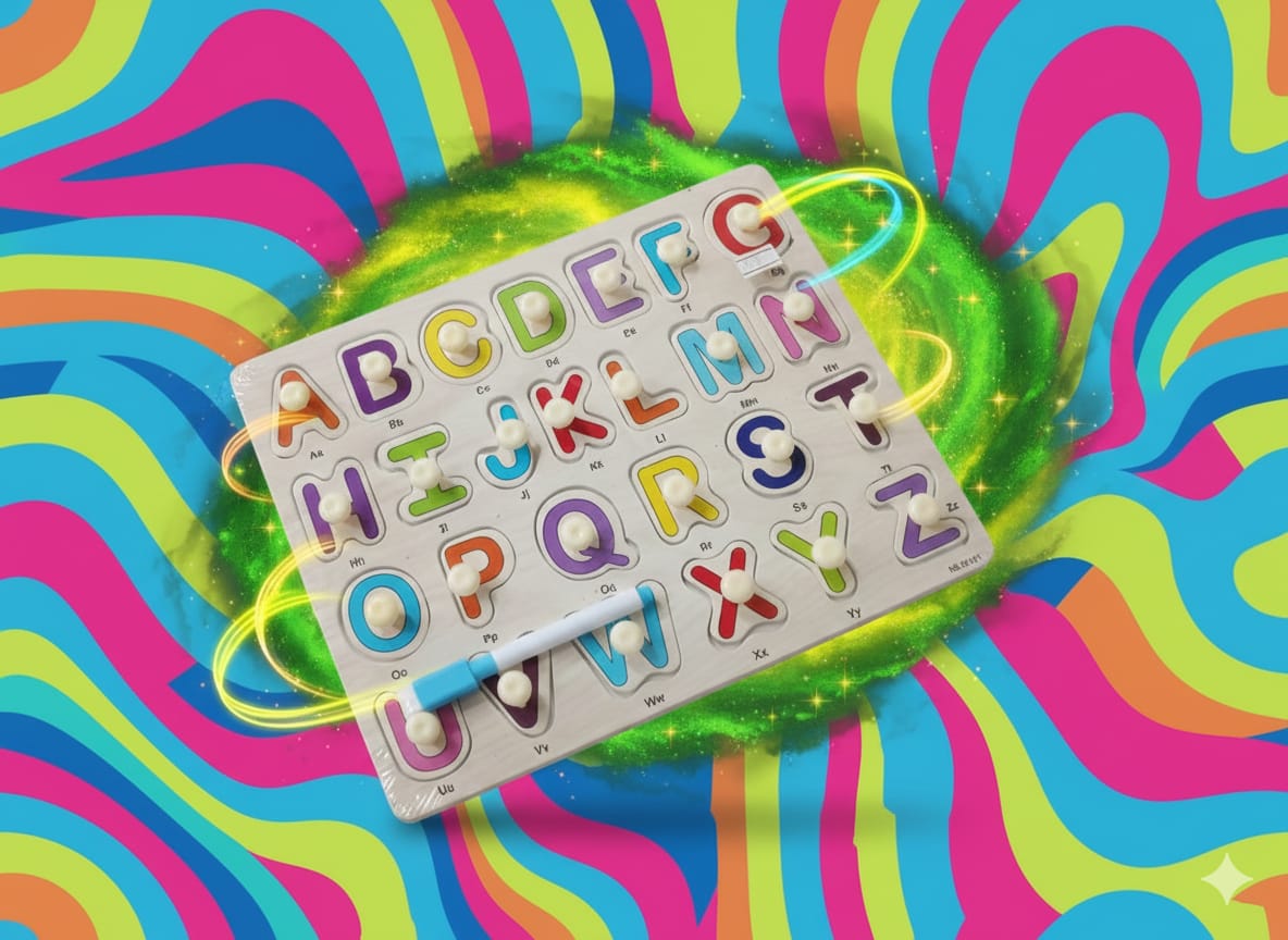 2in1 Uppercase Knob Double Sided Board With Writing Activity - 401