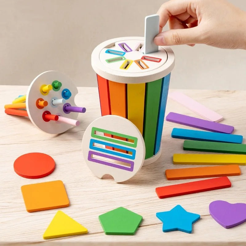 Color Sorting Activity Wooden Bucket - 593