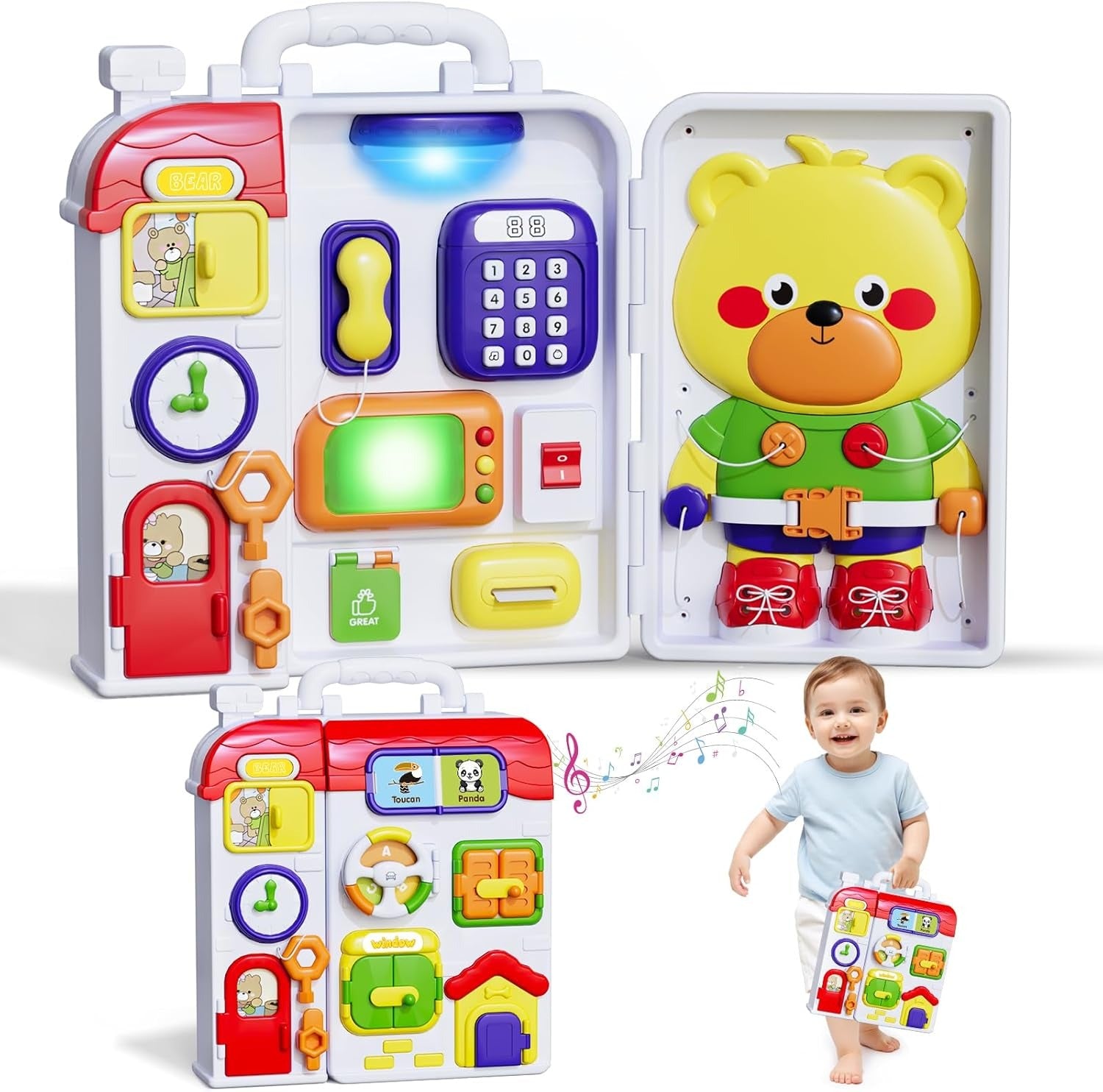 Montessori Sensory Multiple Activities Busy Board for Toddlers - 213