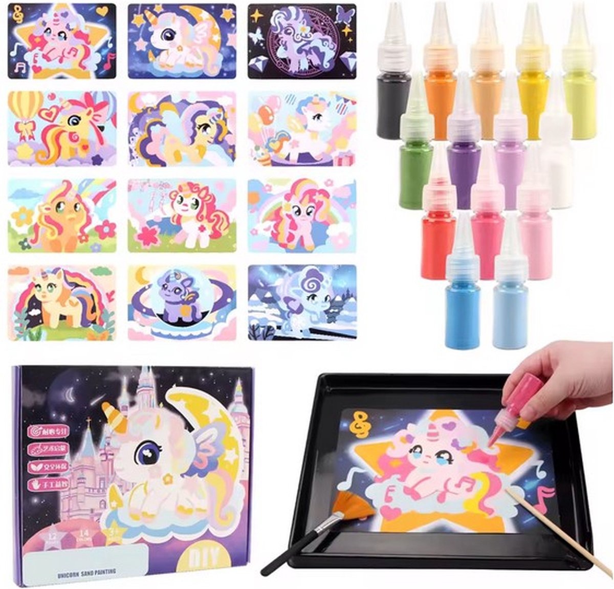 DIY Unicorn Sand Art Painting Creative Kit 12 Patterns - 103