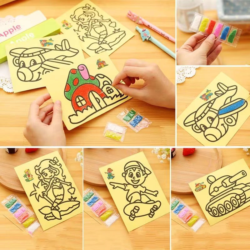 Creative Colorful Sand Paper Art for Kids Random Designs - 205 - Default Title - Odeez | Educational Toys Pakistan 