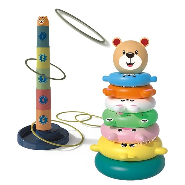 Stacking Rings Play 2in1 Stacking Cups and Ring Tower Play Set - 667 – Odeez
