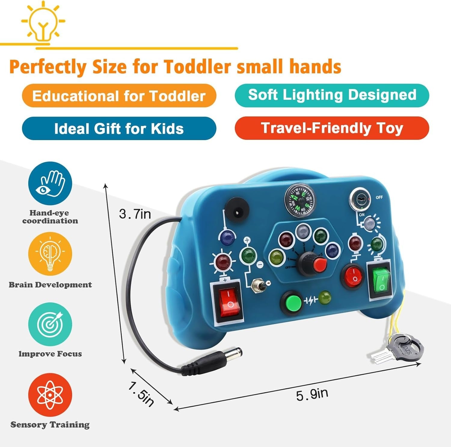 Sensory Activity Busy Learning  Board Switch Light Game - 156 - Default Title - Odeez | Educational Toys Pakistan 