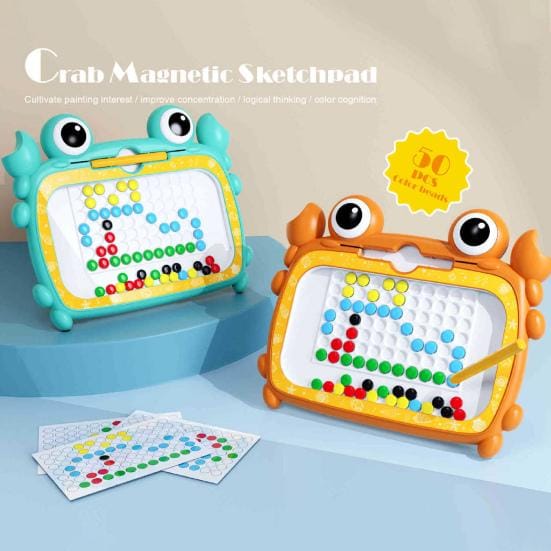 Crab Magnetic Beads Drawing Board with Pattern - X29 - Default Title - Odeez | Educational Toys Pakistan 