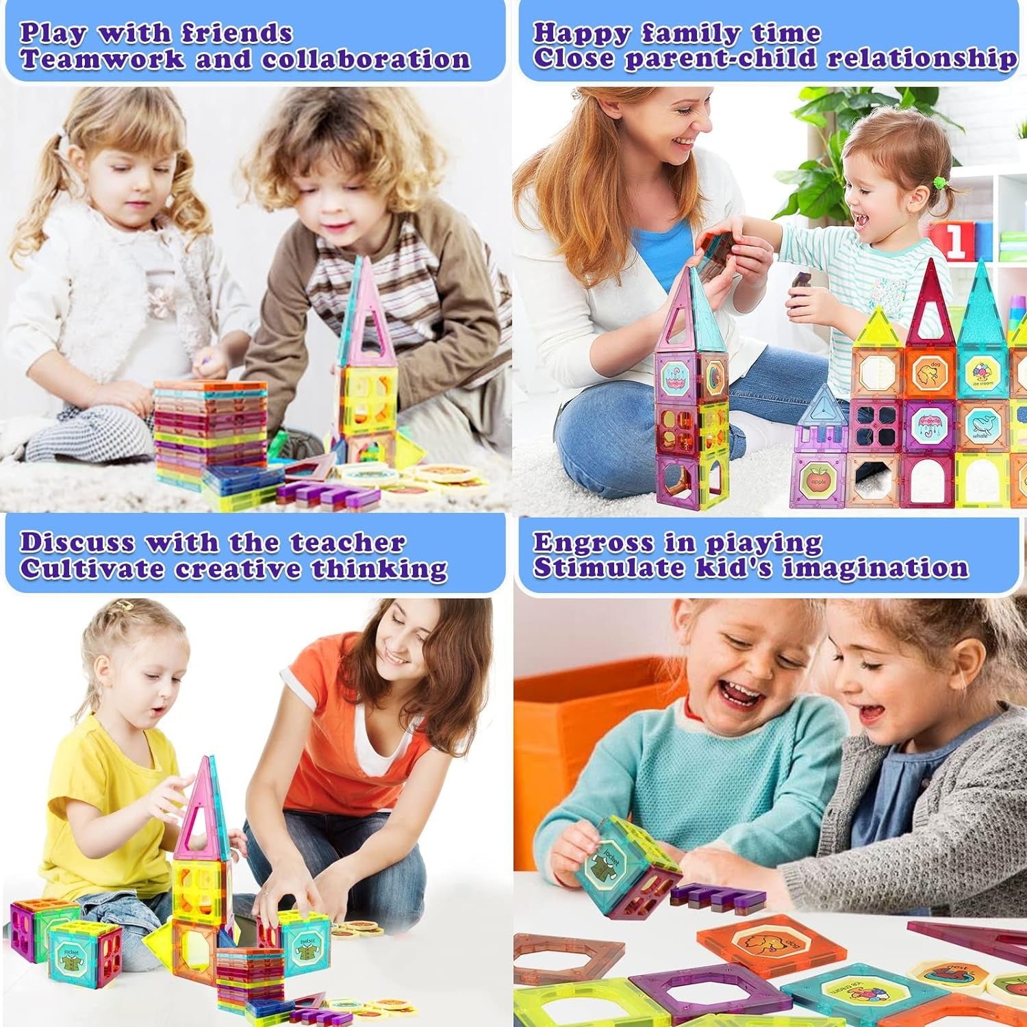 DIY Creative Magnetic Construction Tile Blocks - 33 pieces - Default Title - Odeez | Educational Toys Pakistan 
