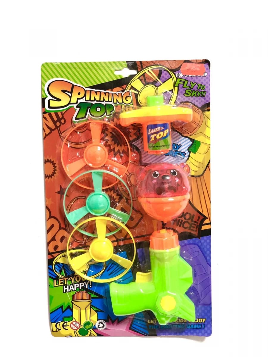 2in1 Spinning Top AND Flying Discs Launcher Play Set - 992 - Default Title - Odeez | Educational Toys Pakistan 
