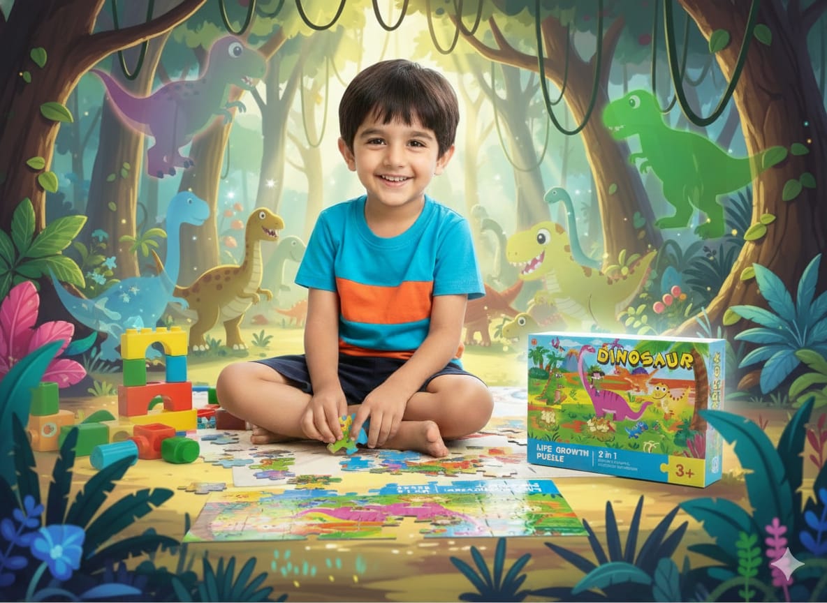 2 in 1 Dinosaur Life Growth Puzzle - 700