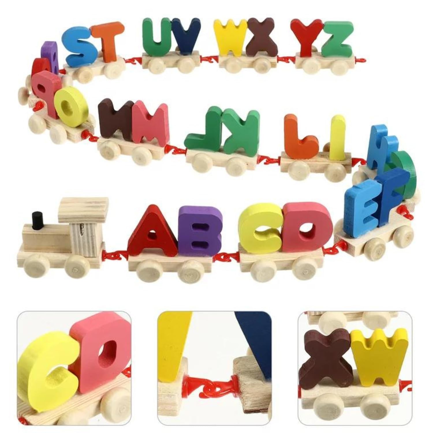 Wooden Colorful Alphabet Hook Train A to Z - 014