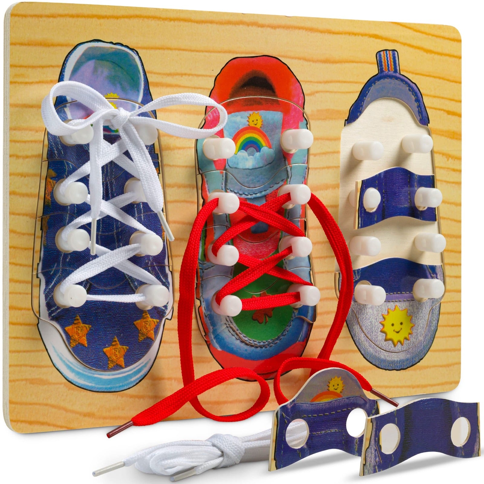 Wooden Shoe Lacing Learning Board - 112