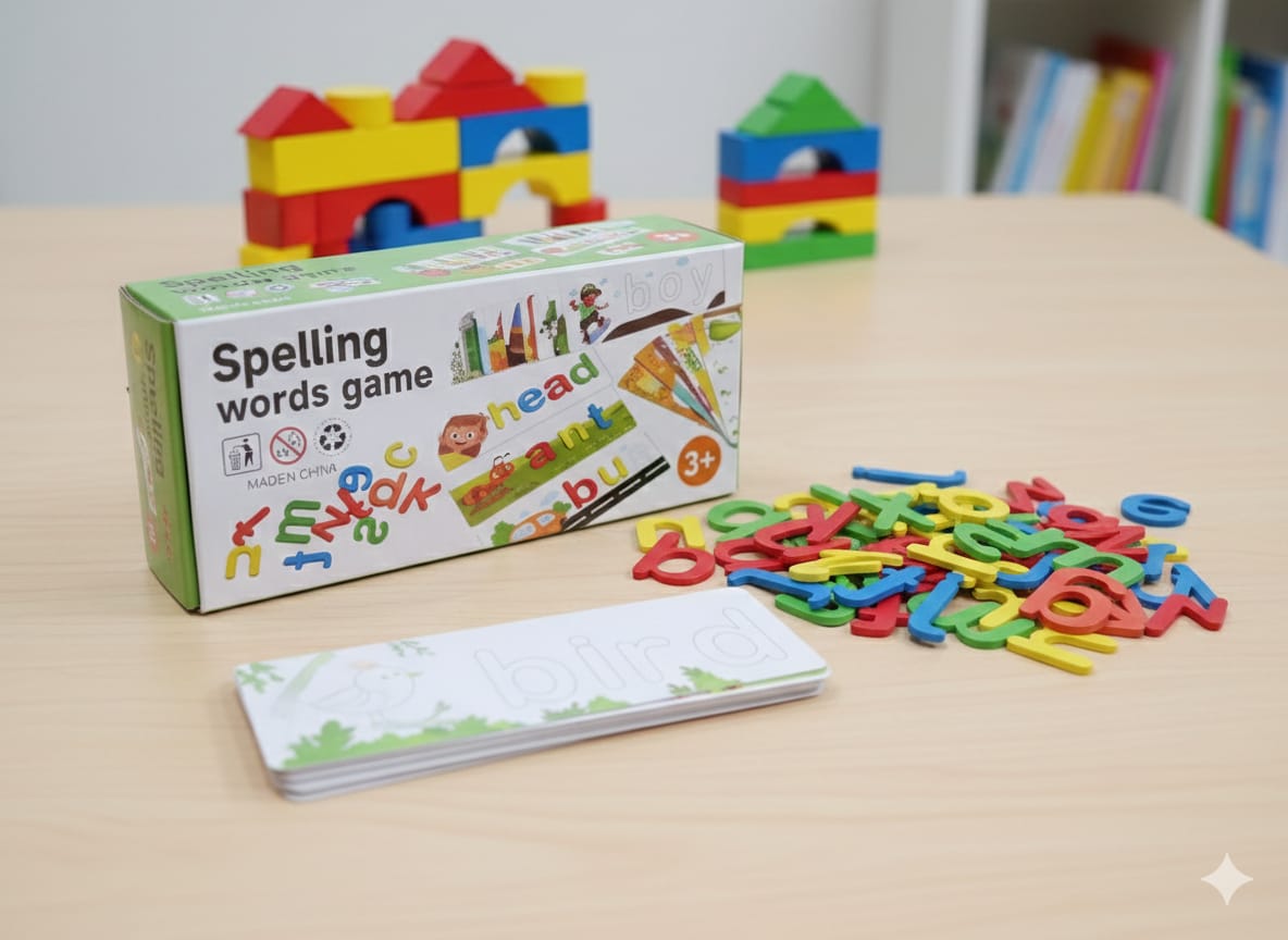 Mini Wooden Lowercase Spelling Word Game - 957