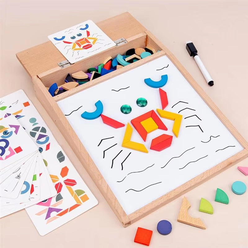 Multifunctional Wooden Magnetic Board Drawing Puzzle - 659 - Default Title - Odeez | Educational Toys Pakistan 