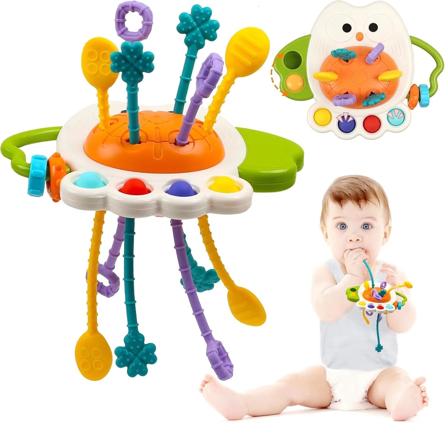 Owl Pull String Pop Sensory Baby Toy - 830