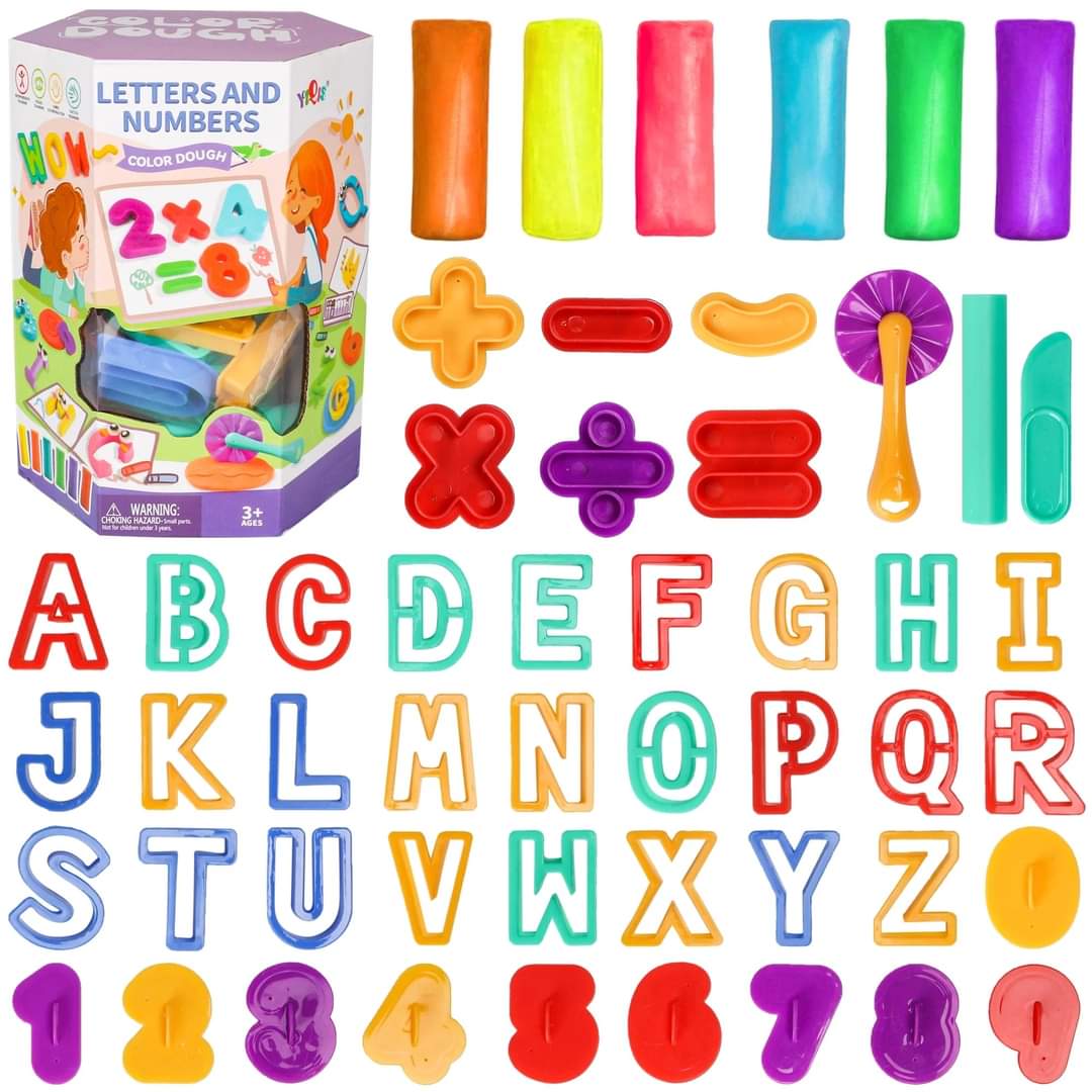 Letters and Number Color Dough Play Set - 684 - Default Title - Odeez | Educational Toys Pakistan 